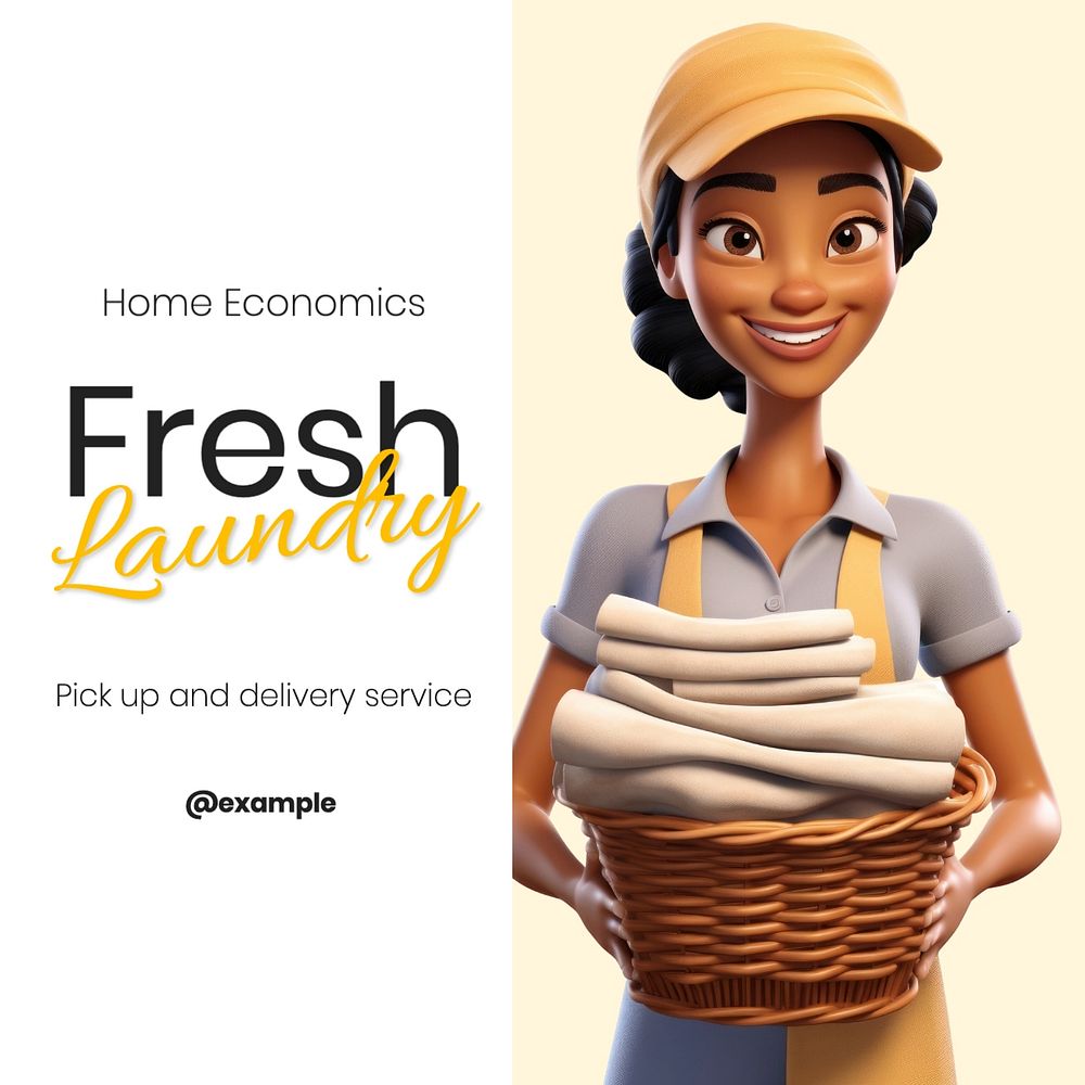 Laundry service Facebook post template, editable design