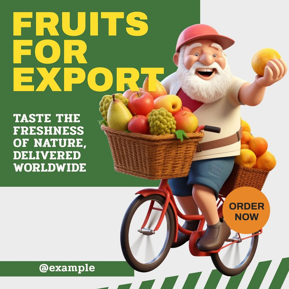 Fruit export Instagram post template, editable text