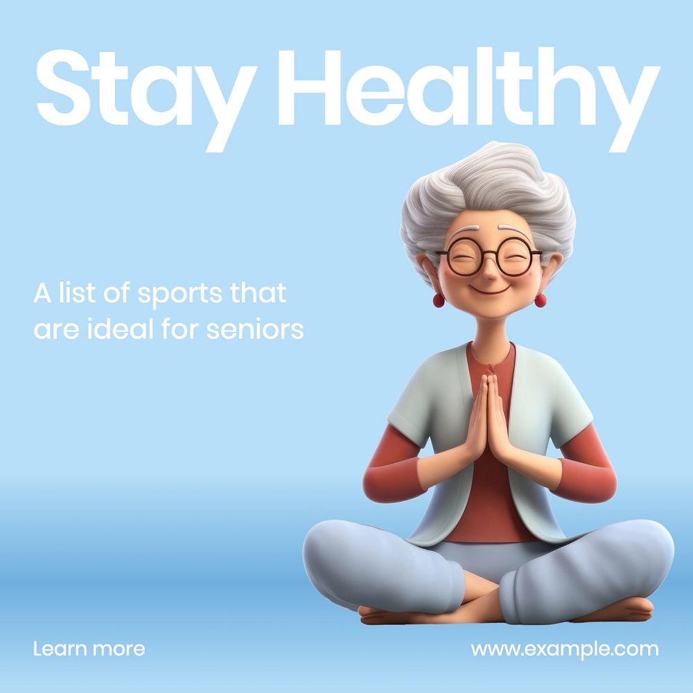 Stay healthy Instagram post template, editable text