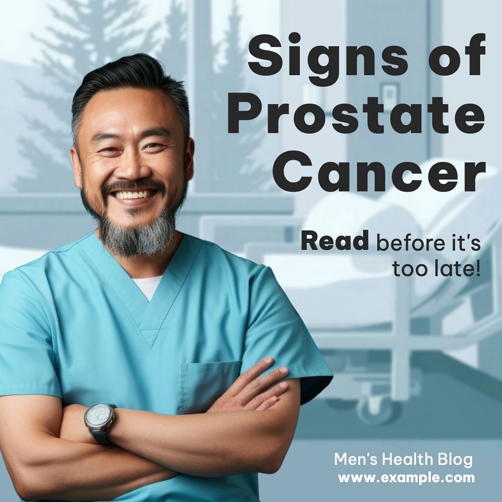 Prostate cancer Instagram post template, editable text