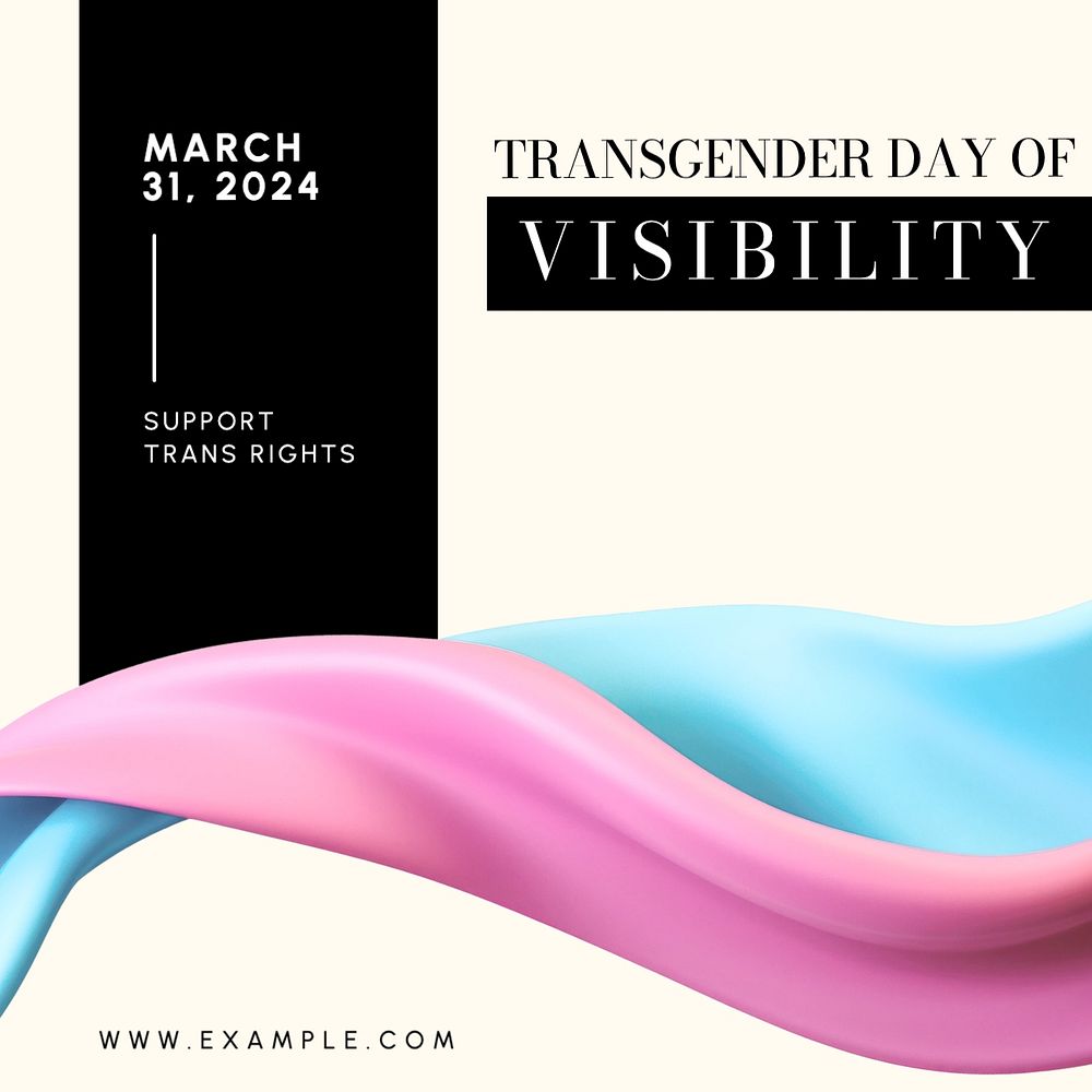 Day of visibility Instagram post template, editable text