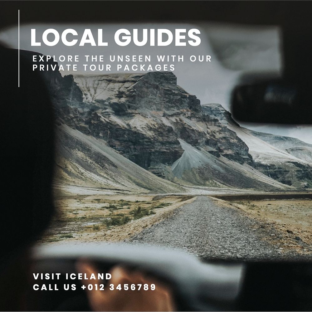 Local guides Instagram post template, editable text