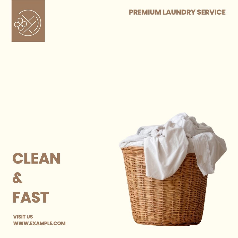 Laundry service Facebook post template, editable design