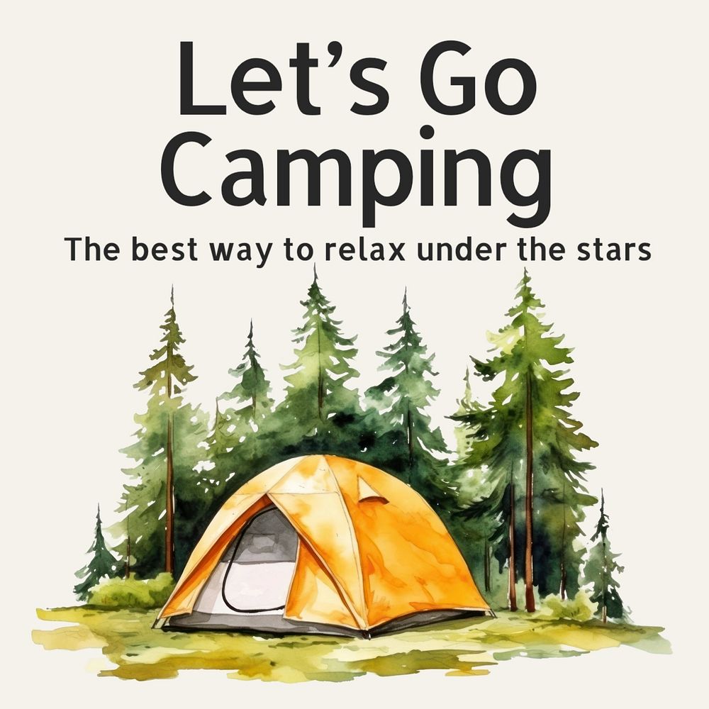 Camping Instagram post template, editable text