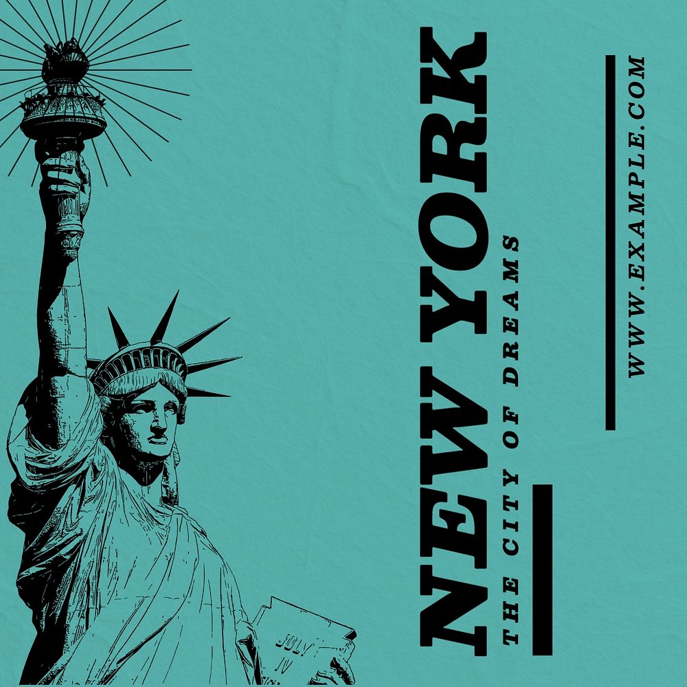 New York Instagram post template, editable text