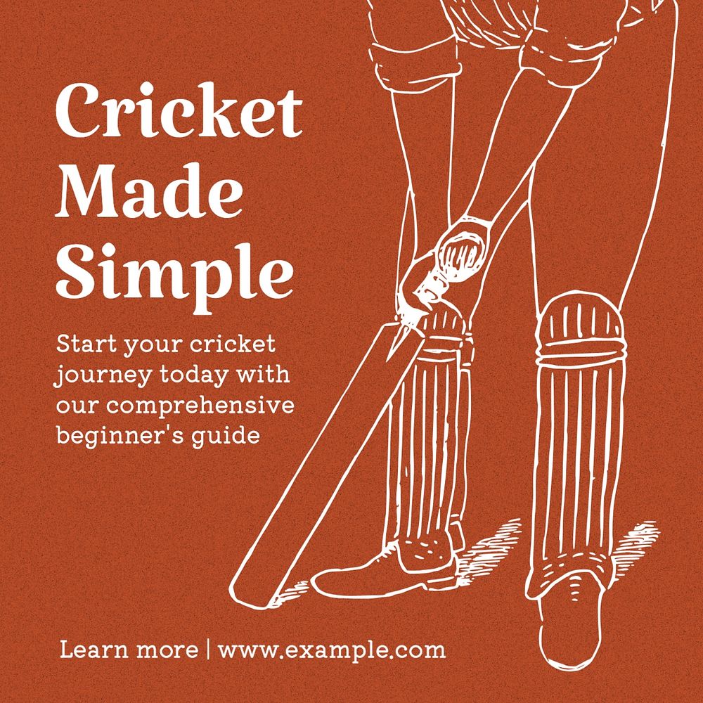 Cricket Facebook post template, editable design