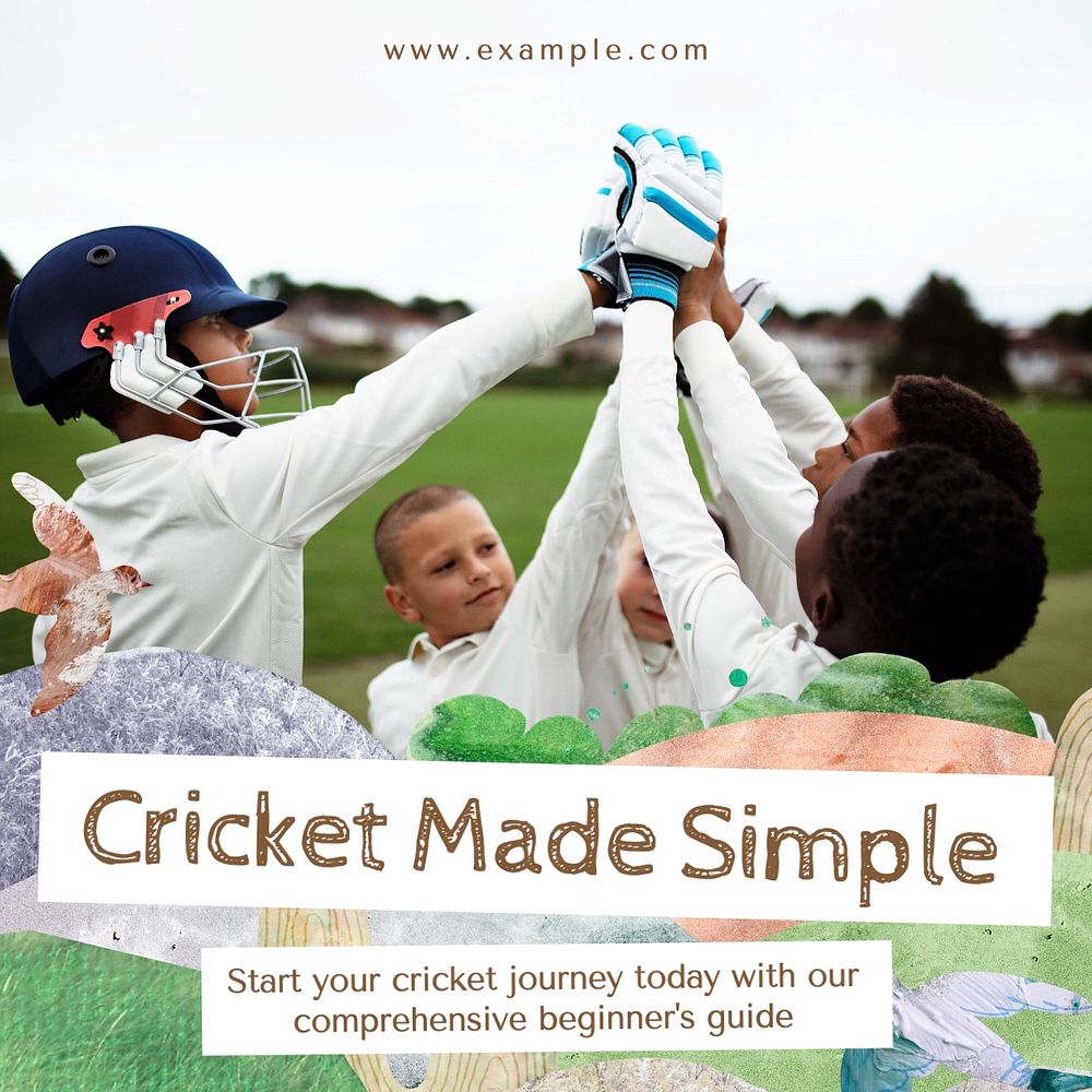 Cricket Facebook post template, editable design