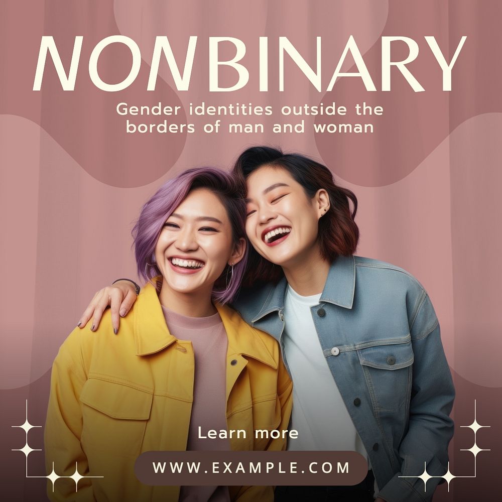 Nonbinary Instagram post template, editable text