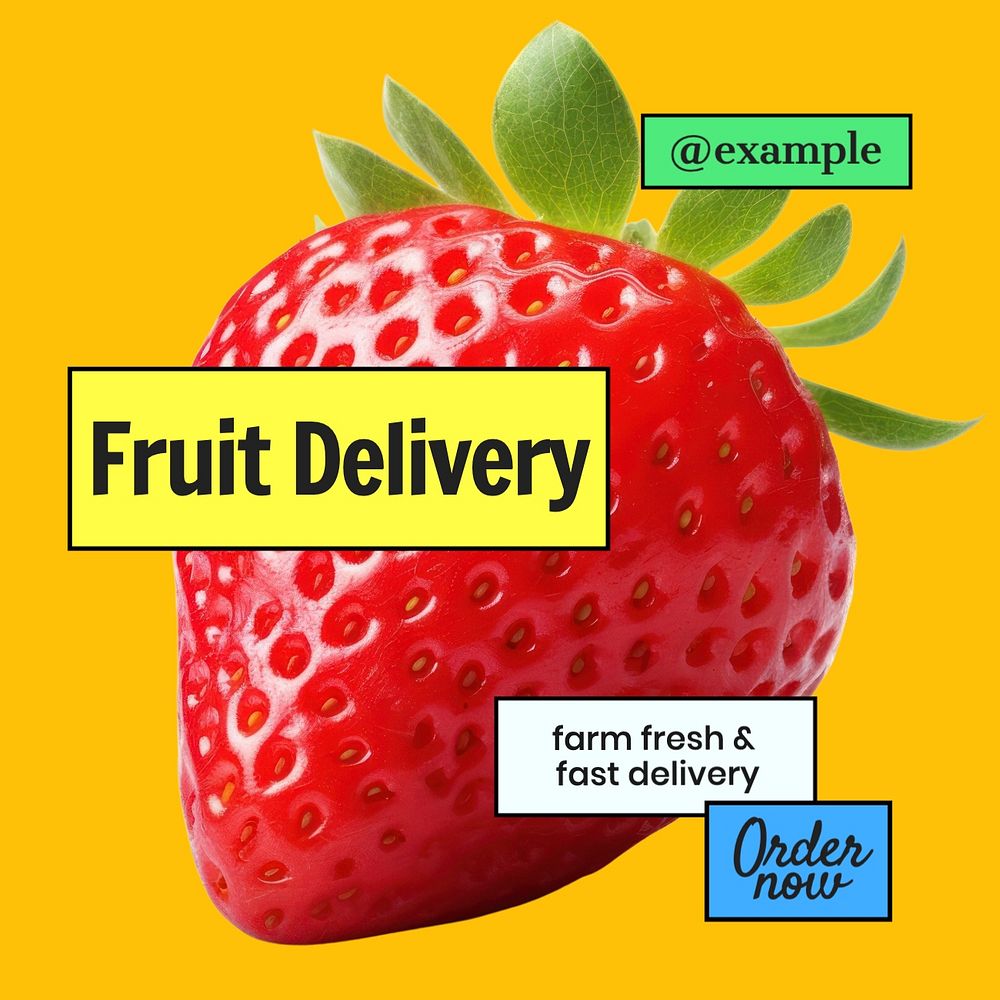 Fruit delivery Facebook post template, editable design