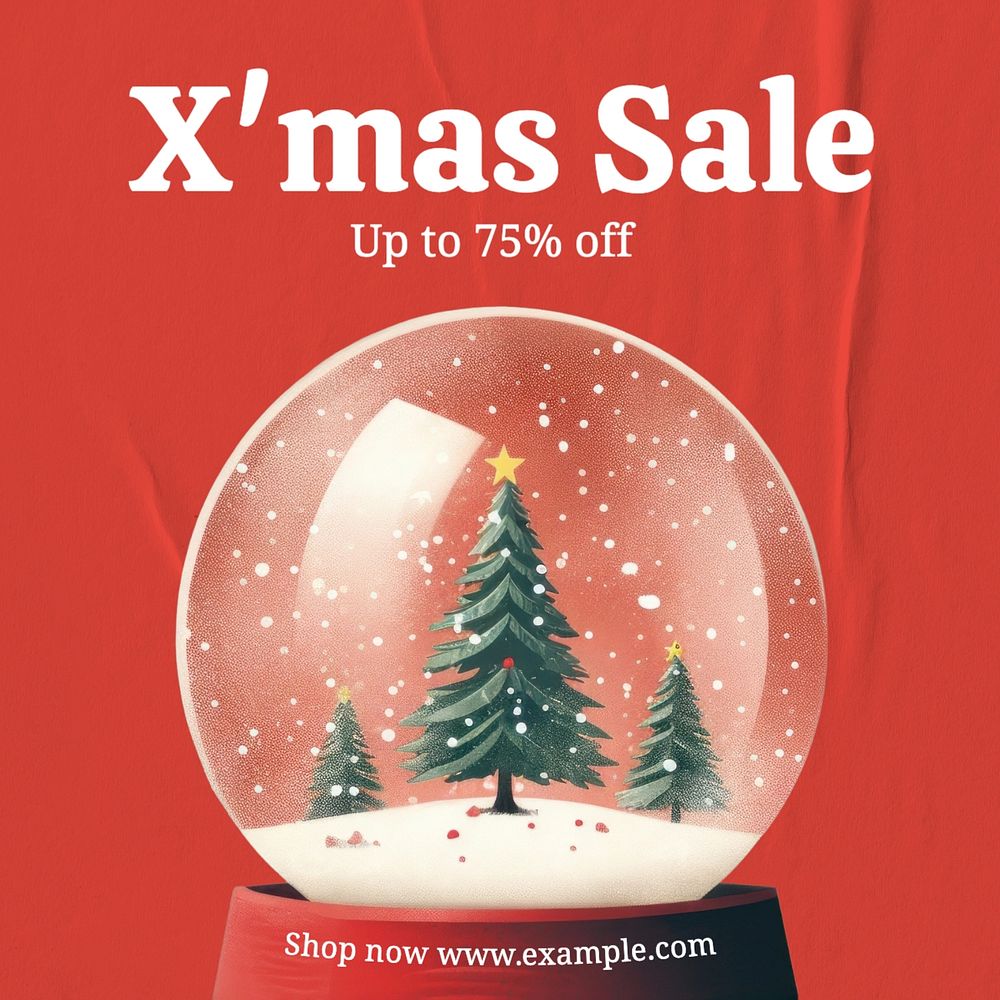 Xmas sale Instagram post template, editable text