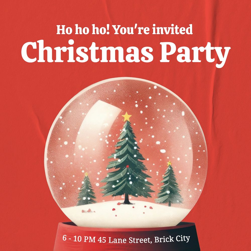 Christmas party Instagram post template, editable text