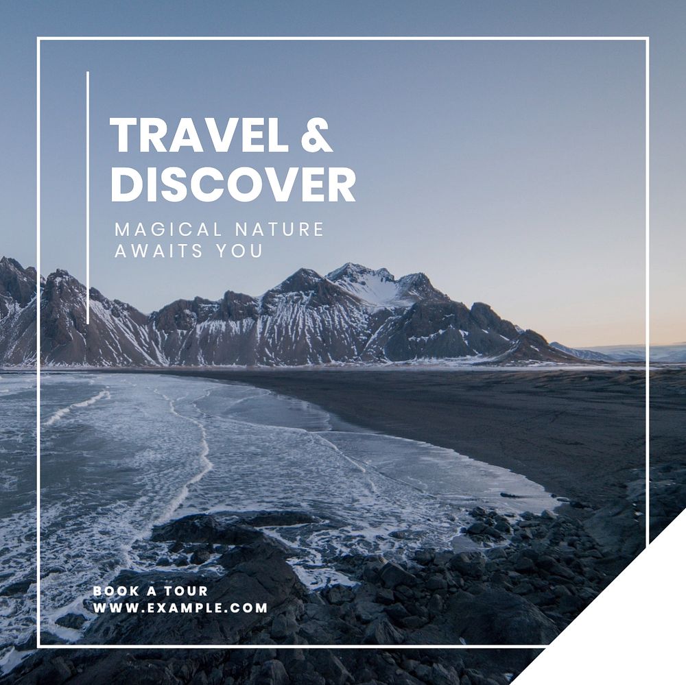 Travel & discover Facebook post template, editable design