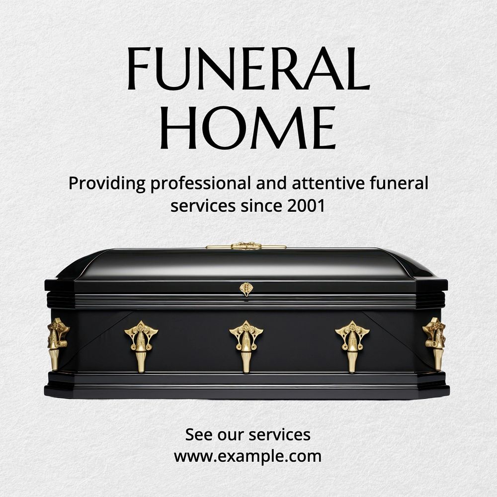 Funeral home Instagram post template, editable text