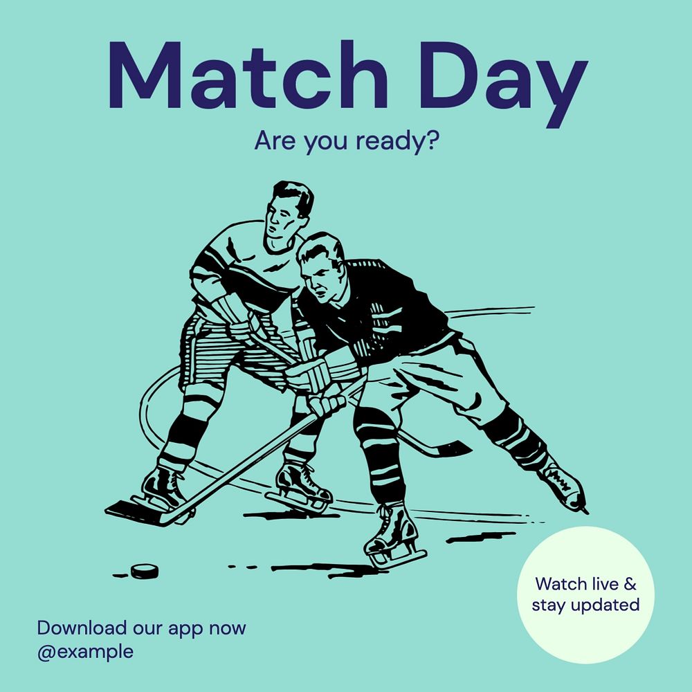 Match day Instagram post template, editable text