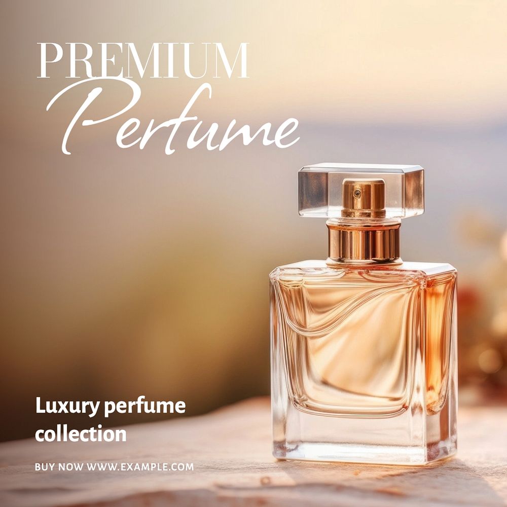 Premium perfume Instagram post template, editable text