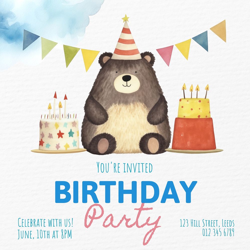 Birthday party Instagram post template