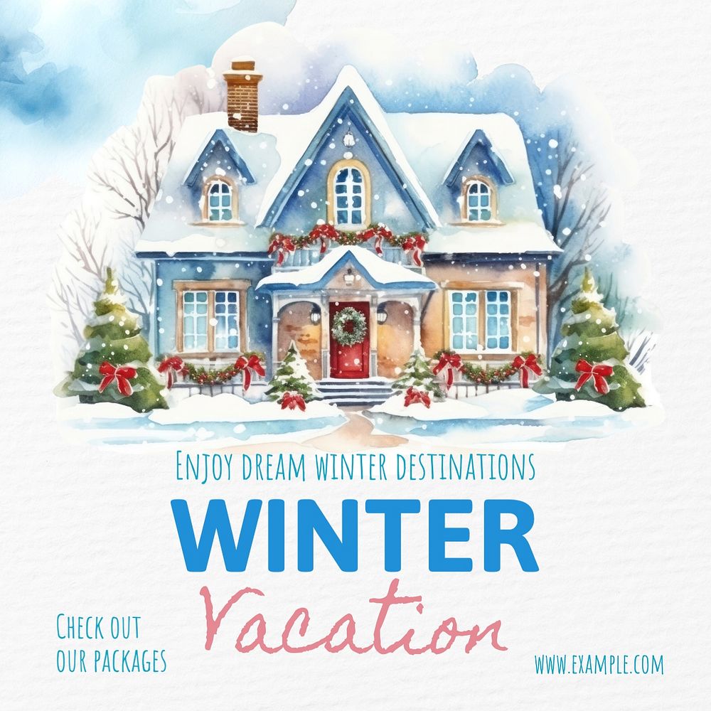 Winter vacation Instagram post template