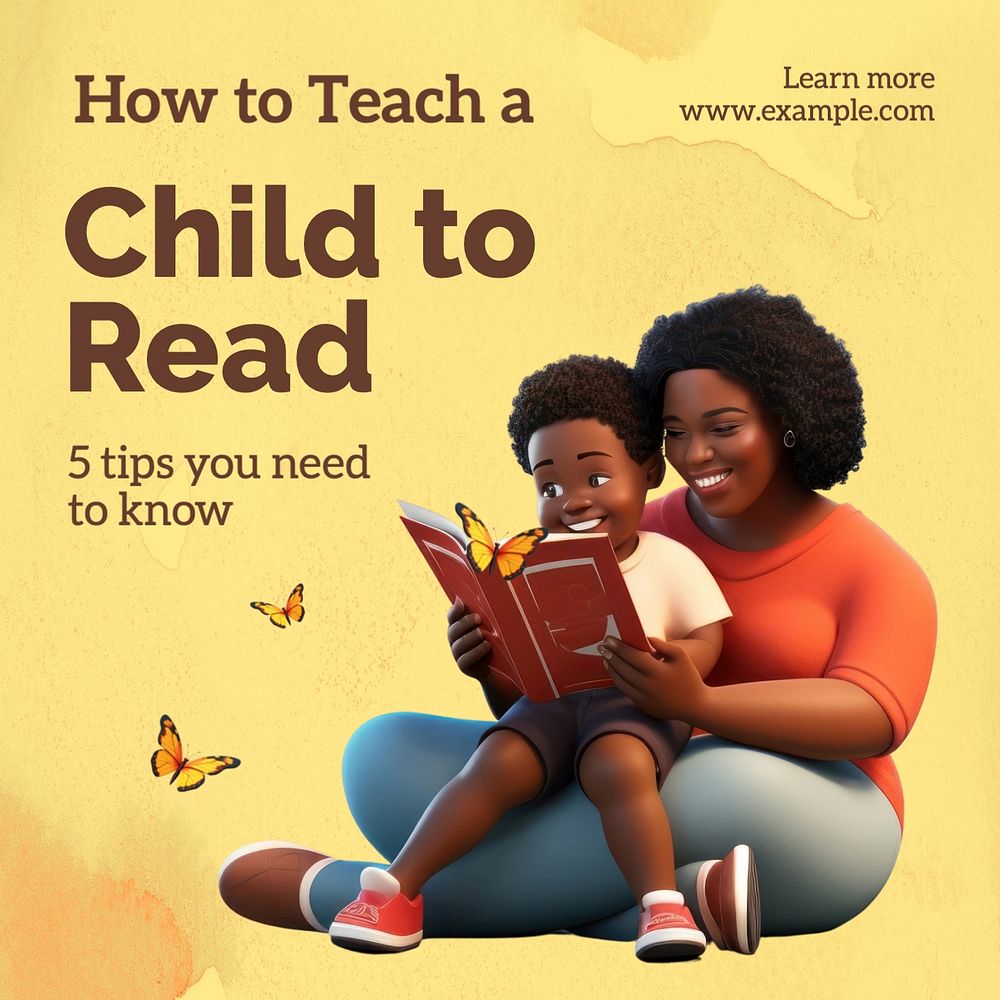 Reading for children Instagram post template