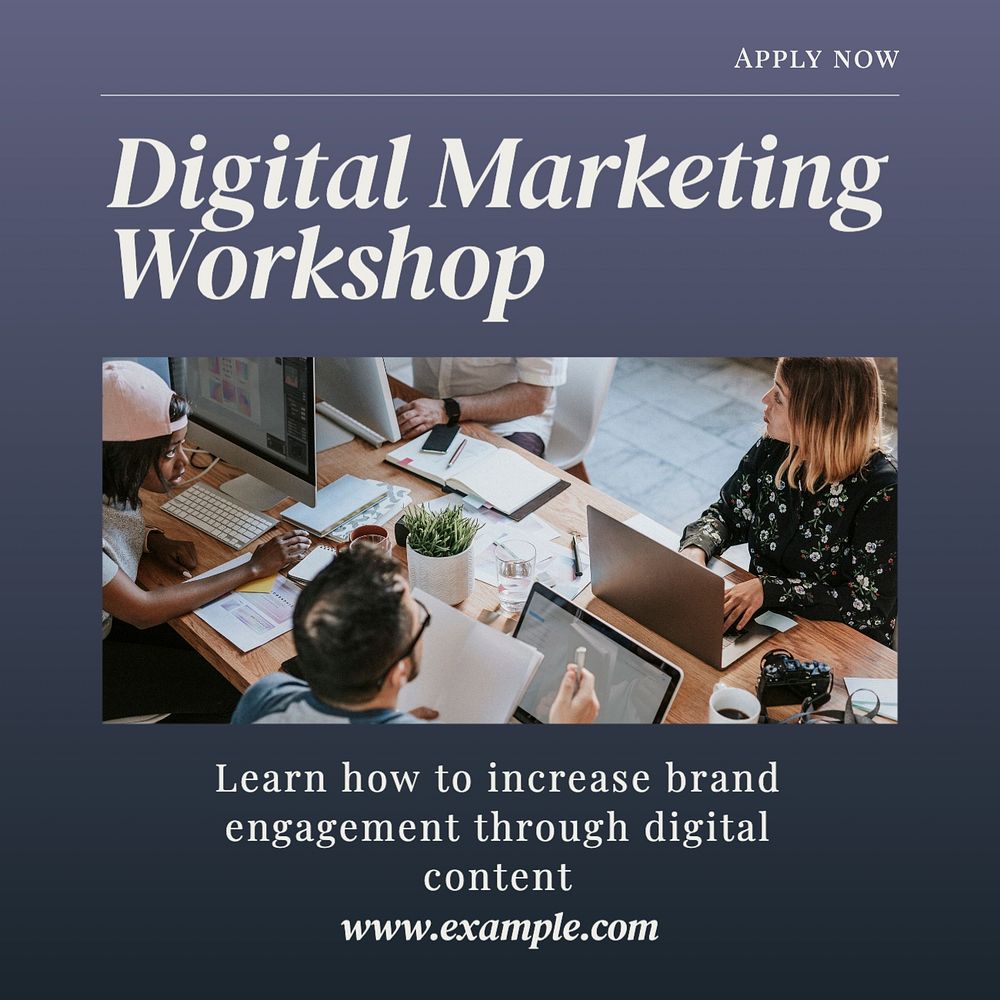 Digital marketing workshop Instagram post template