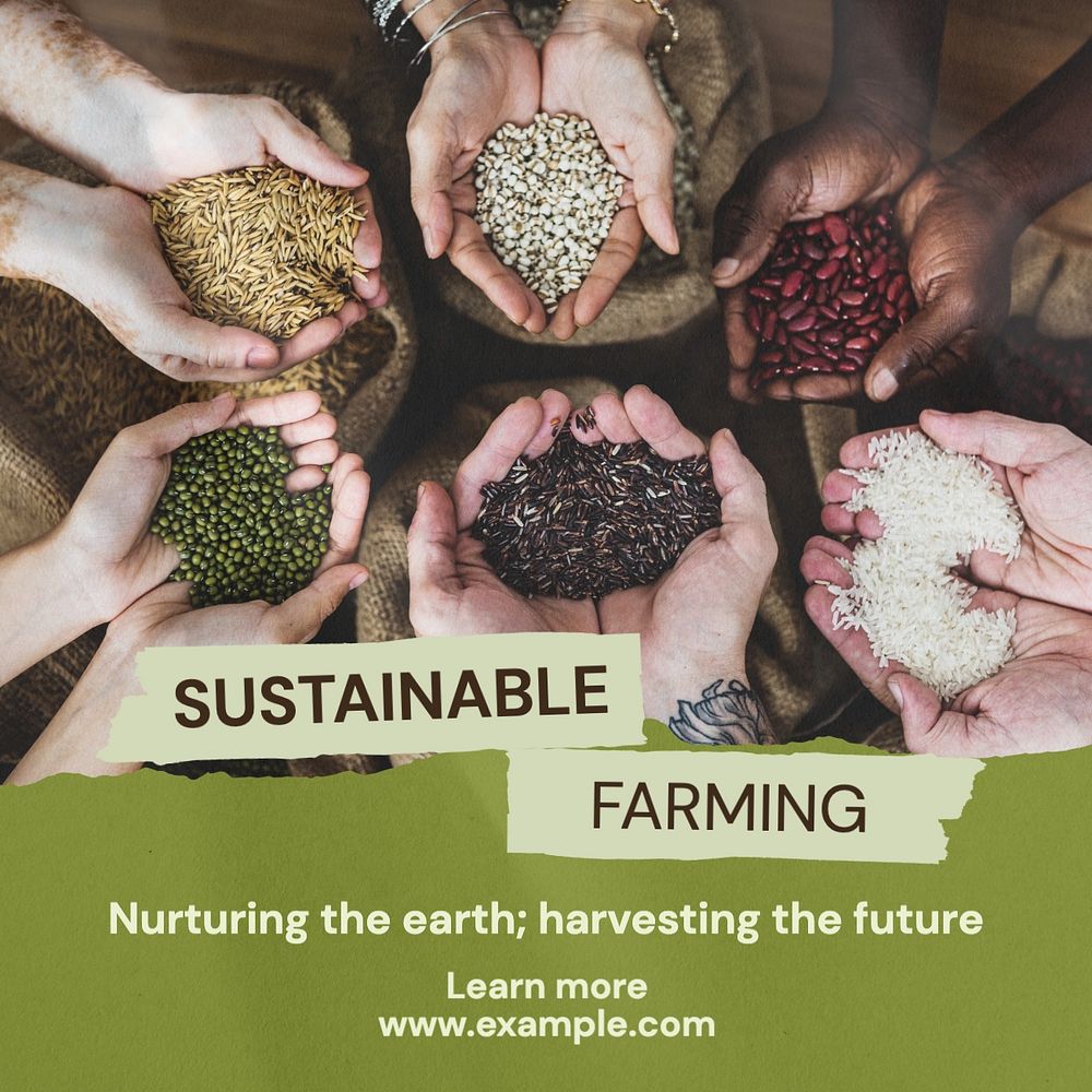 Sustainable farming Instagram post template