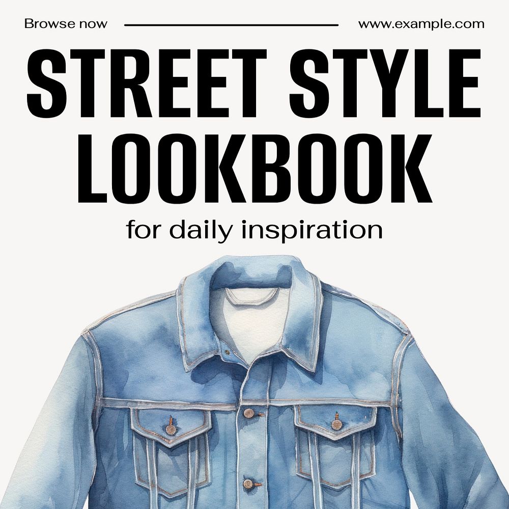 Street style look book Instagram post template