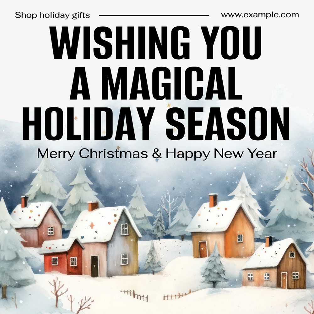 Magical holiday Instagram post template