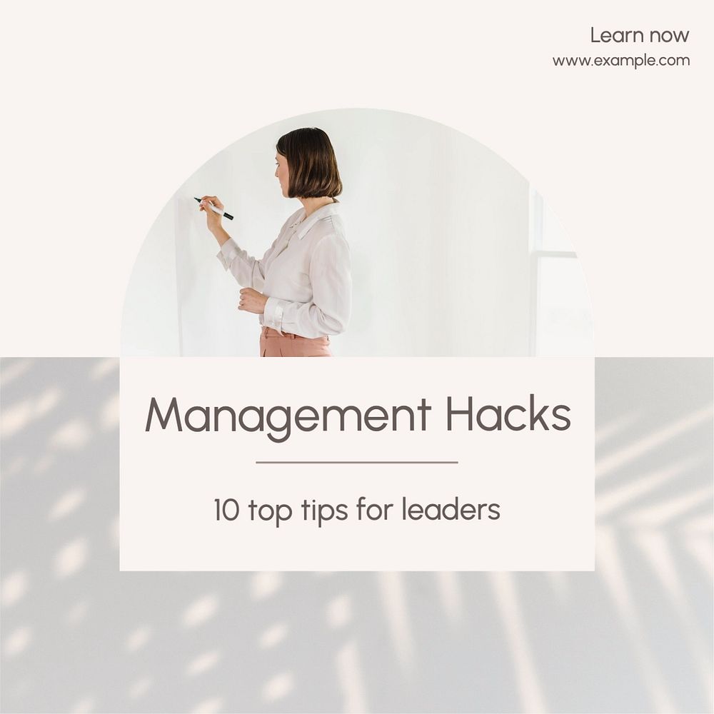 Management hacks Instagram post template