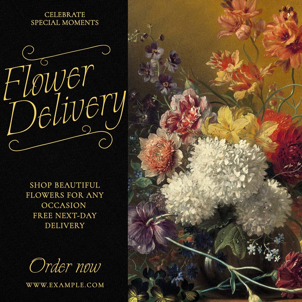 Flower delivery Instagram post template