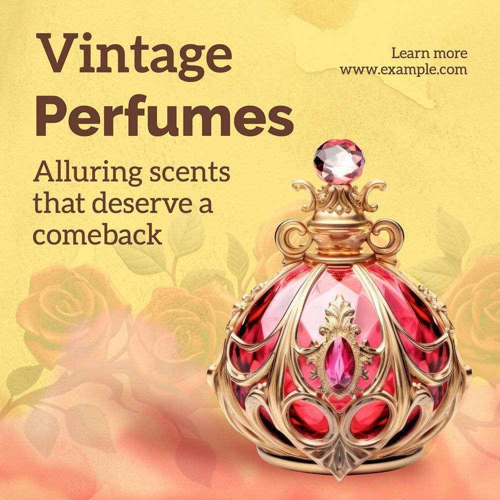 Vintage perfume Instagram post template