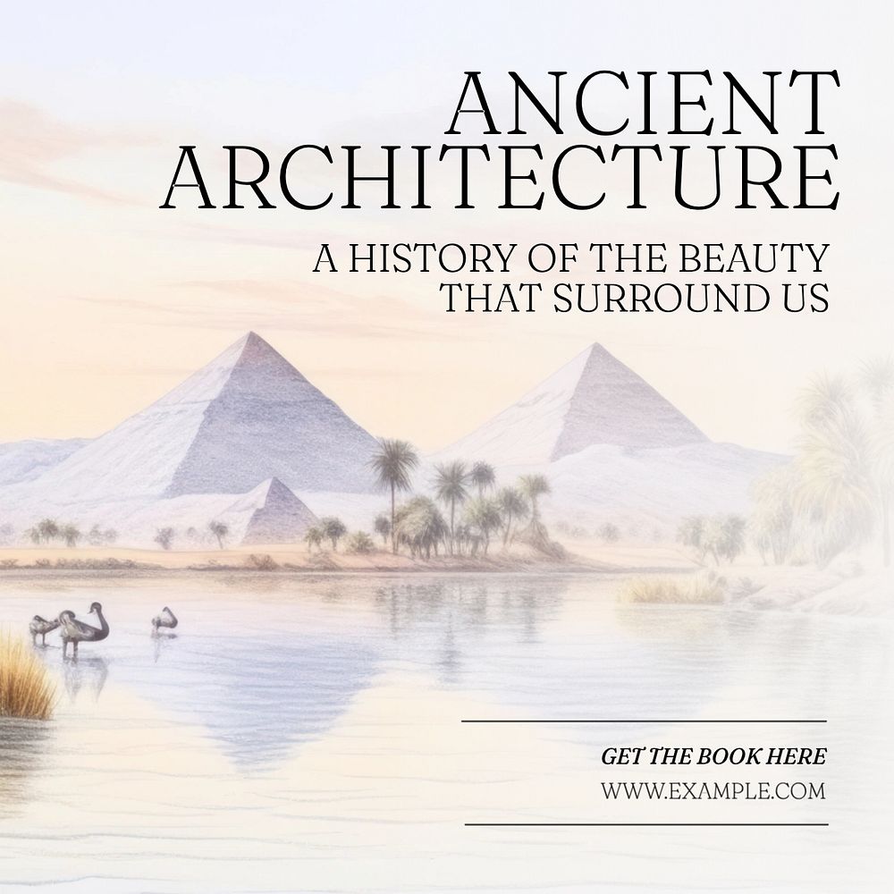 Ancient architecture Instagram post template, editable text