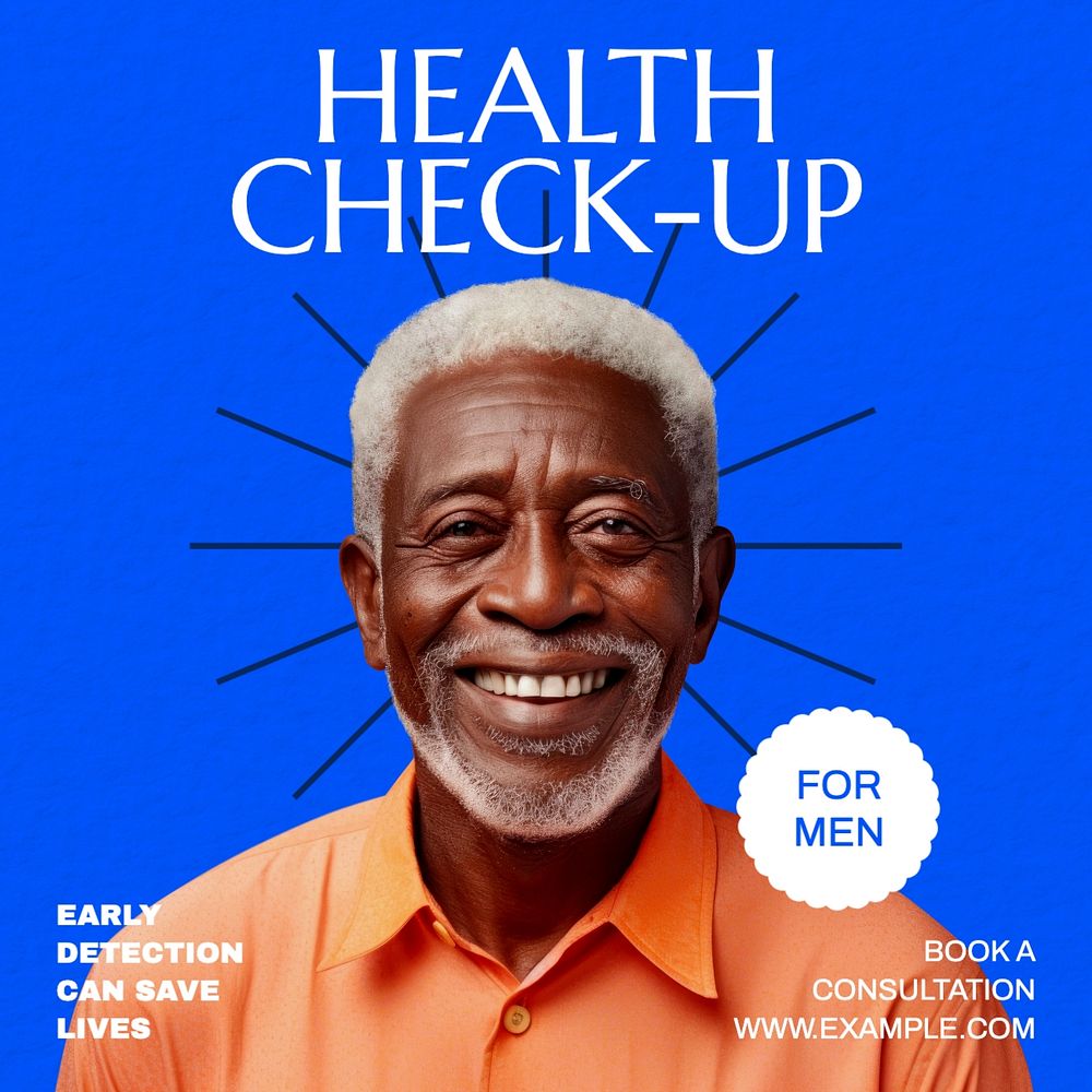 Men's health package Facebook post template, editable design