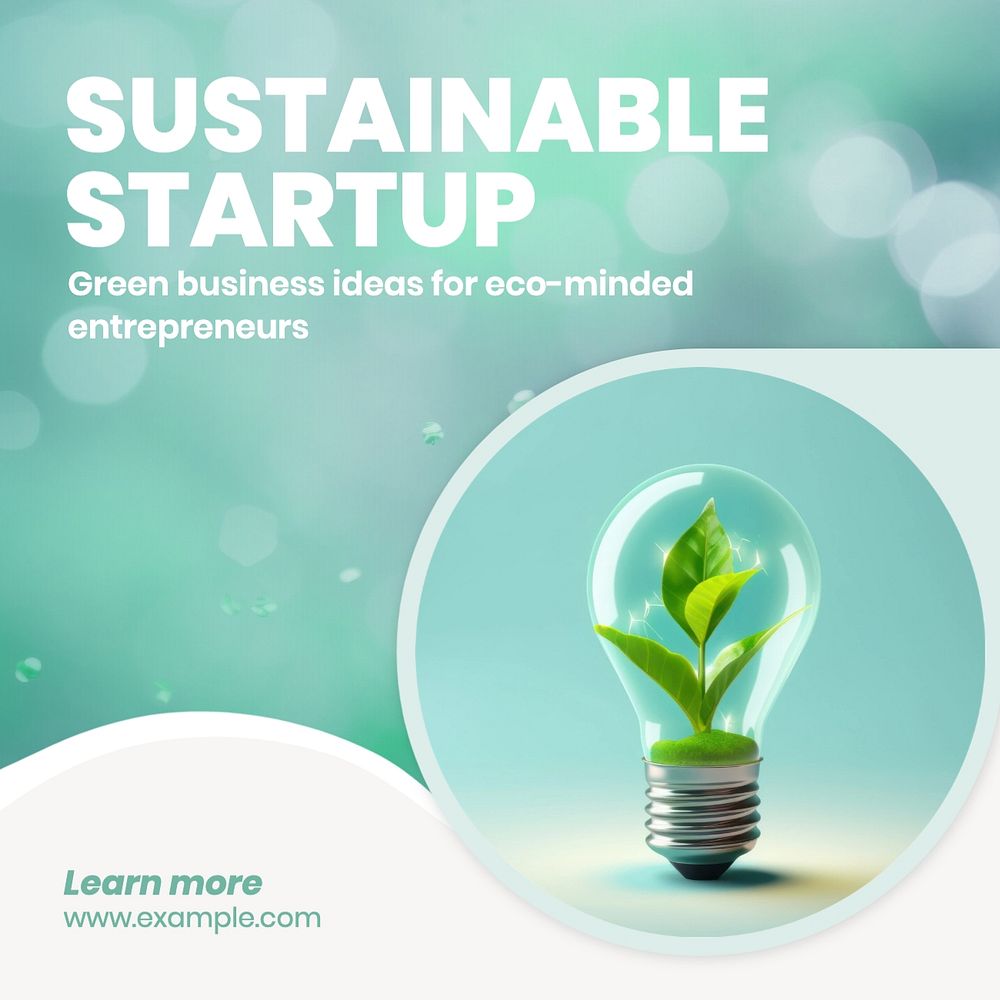 Sustainable startup Instagram post template, editable text