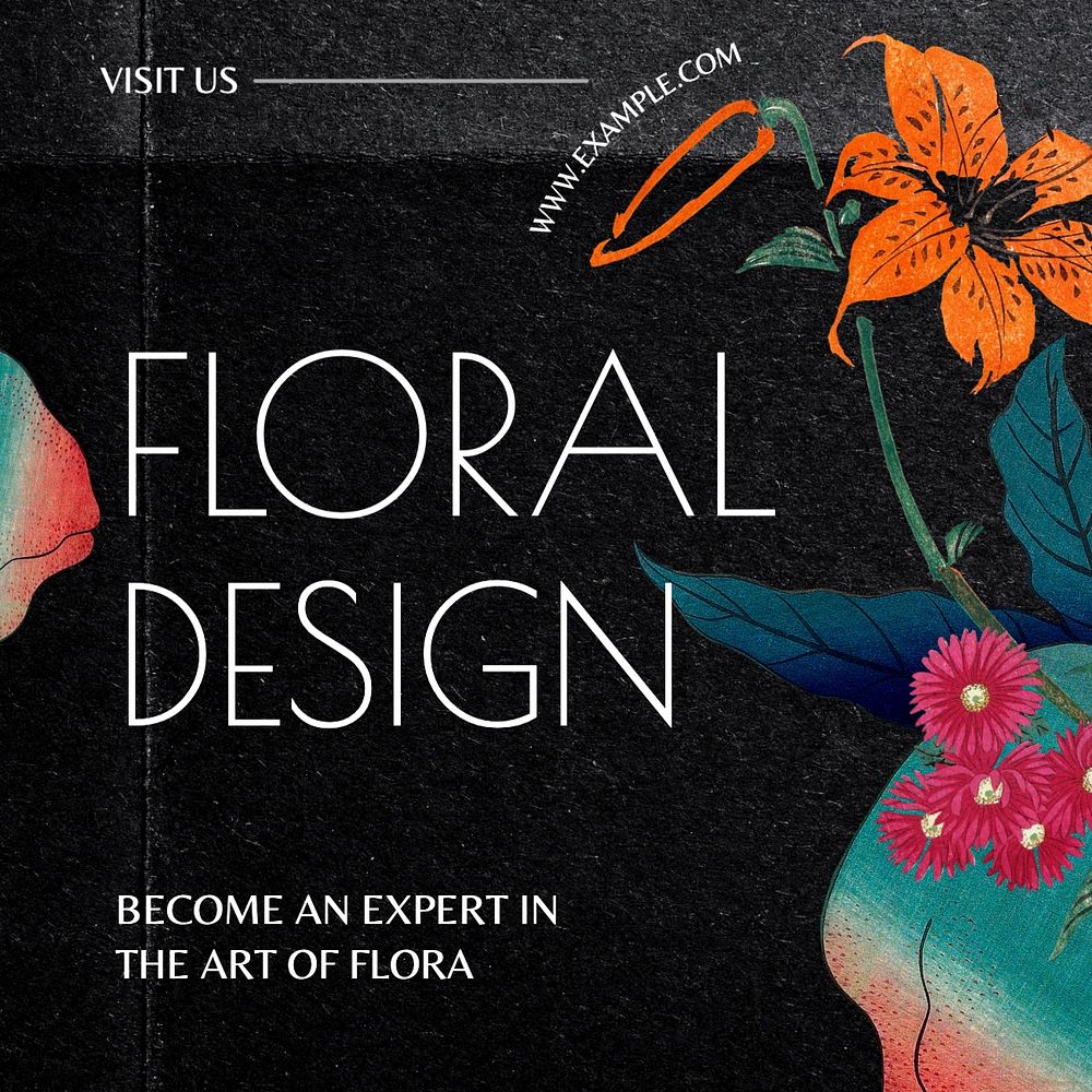 Floral design Instagram post template