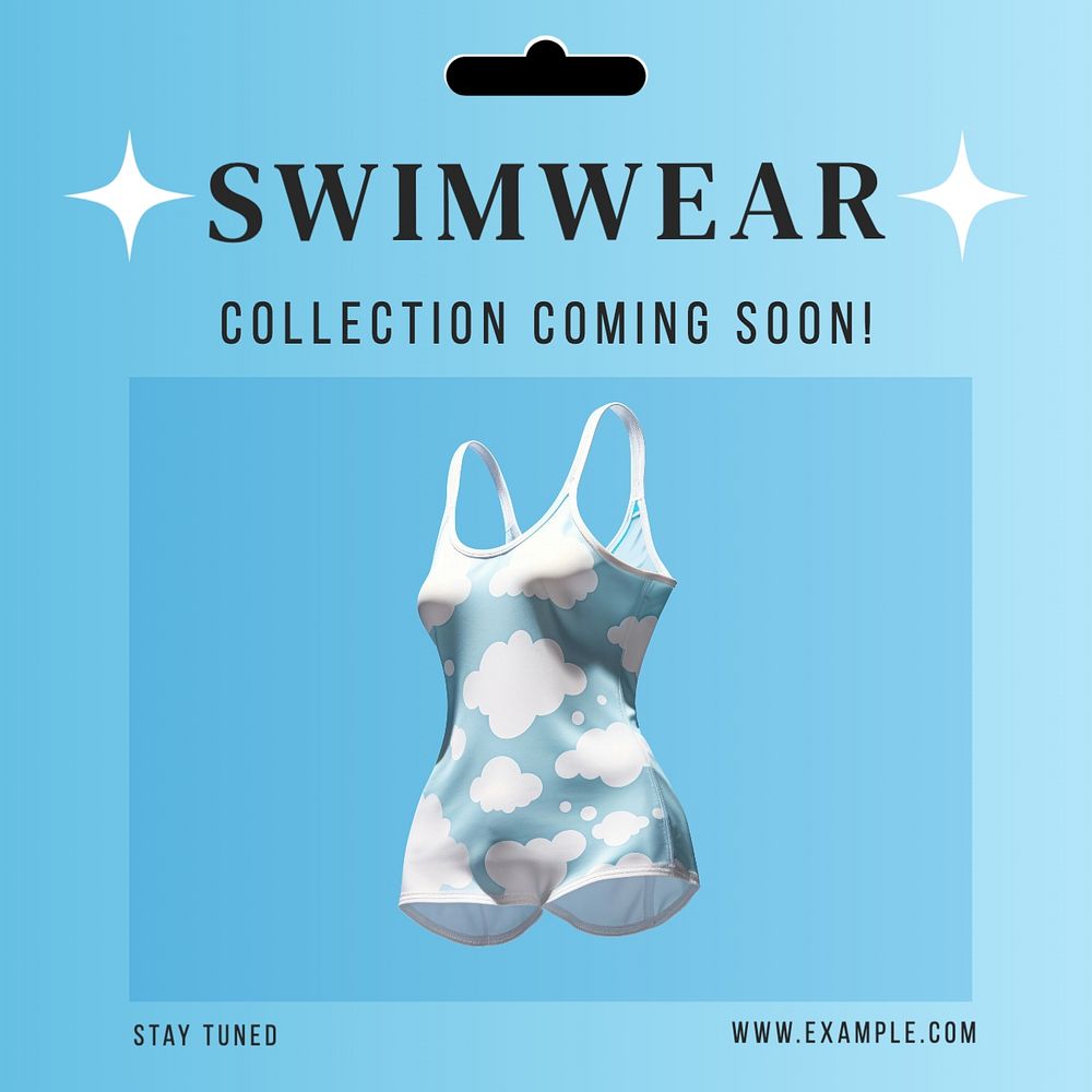 Swimwear Instagram post template, editable text