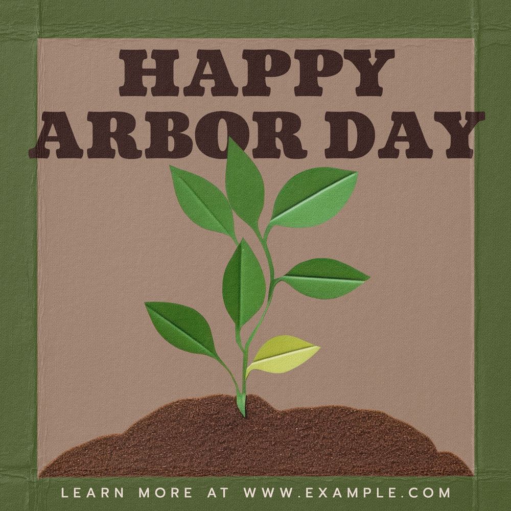 Happy arbor day Facebook post template, editable design