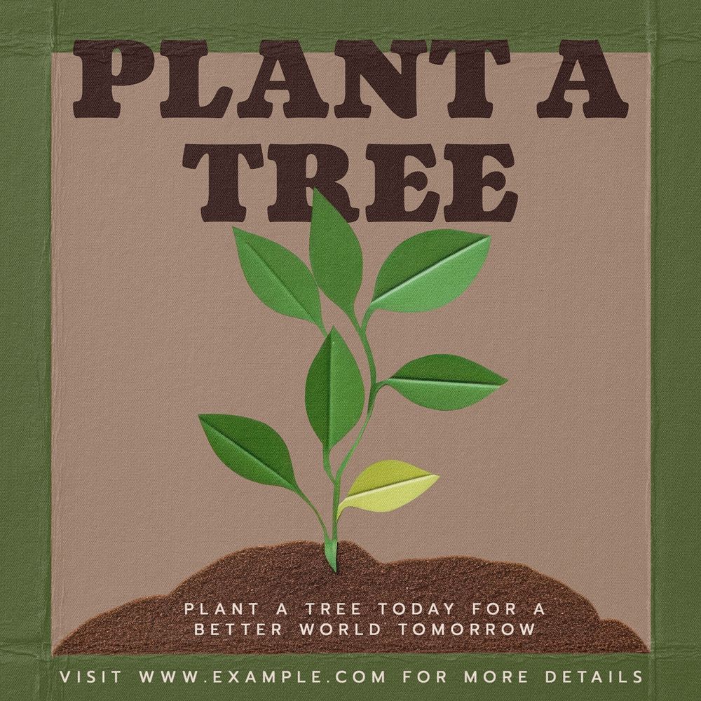 Plant a tree Facebook post template, editable design