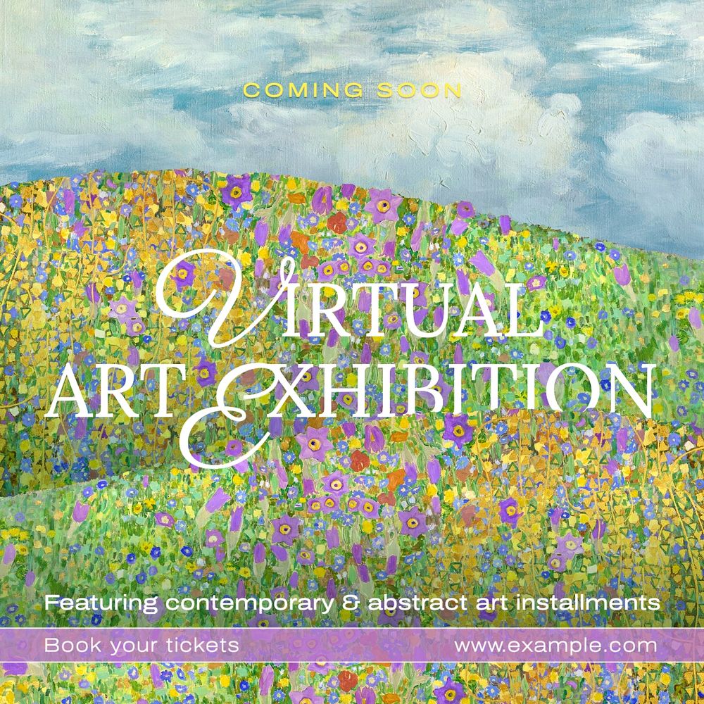 Virtual art exhibition Instagram post template