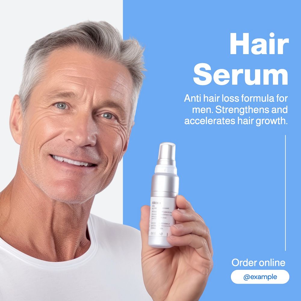 Hair serum Facebook post template, editable design