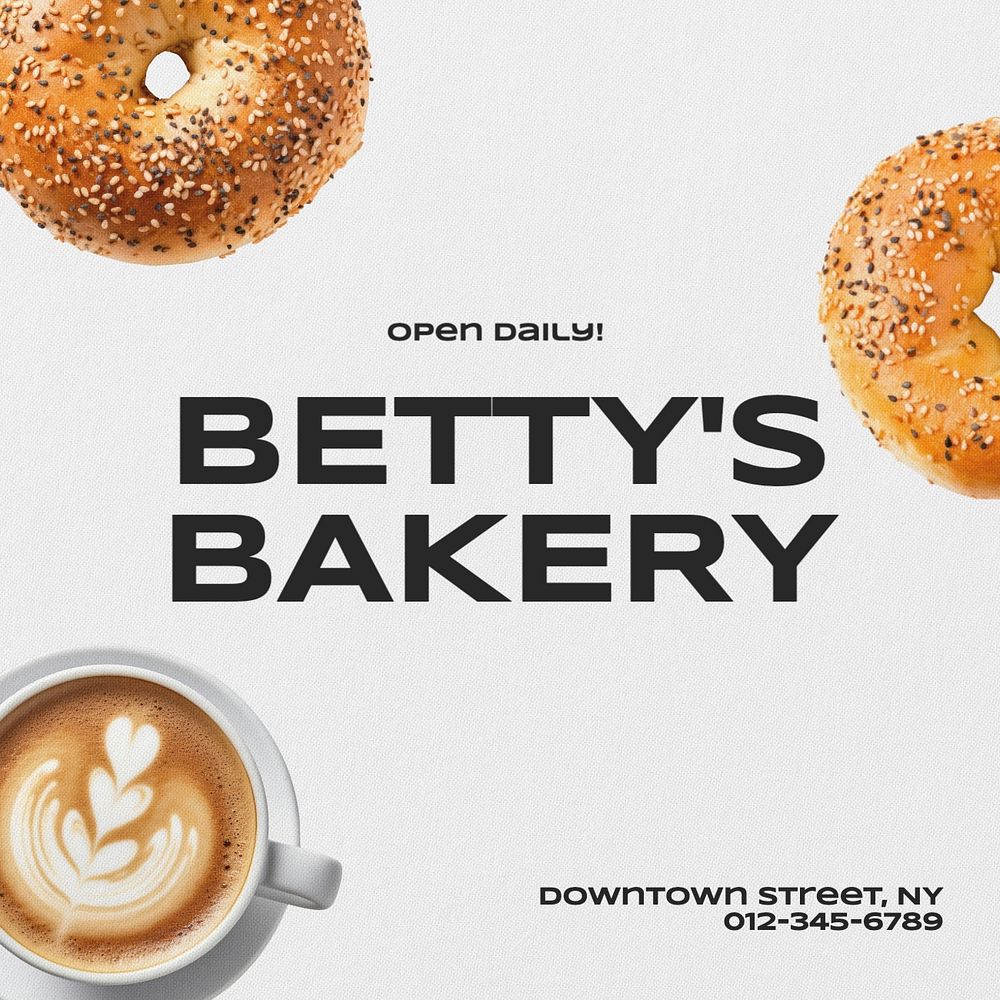 Bakery shop Facebook post template, editable design