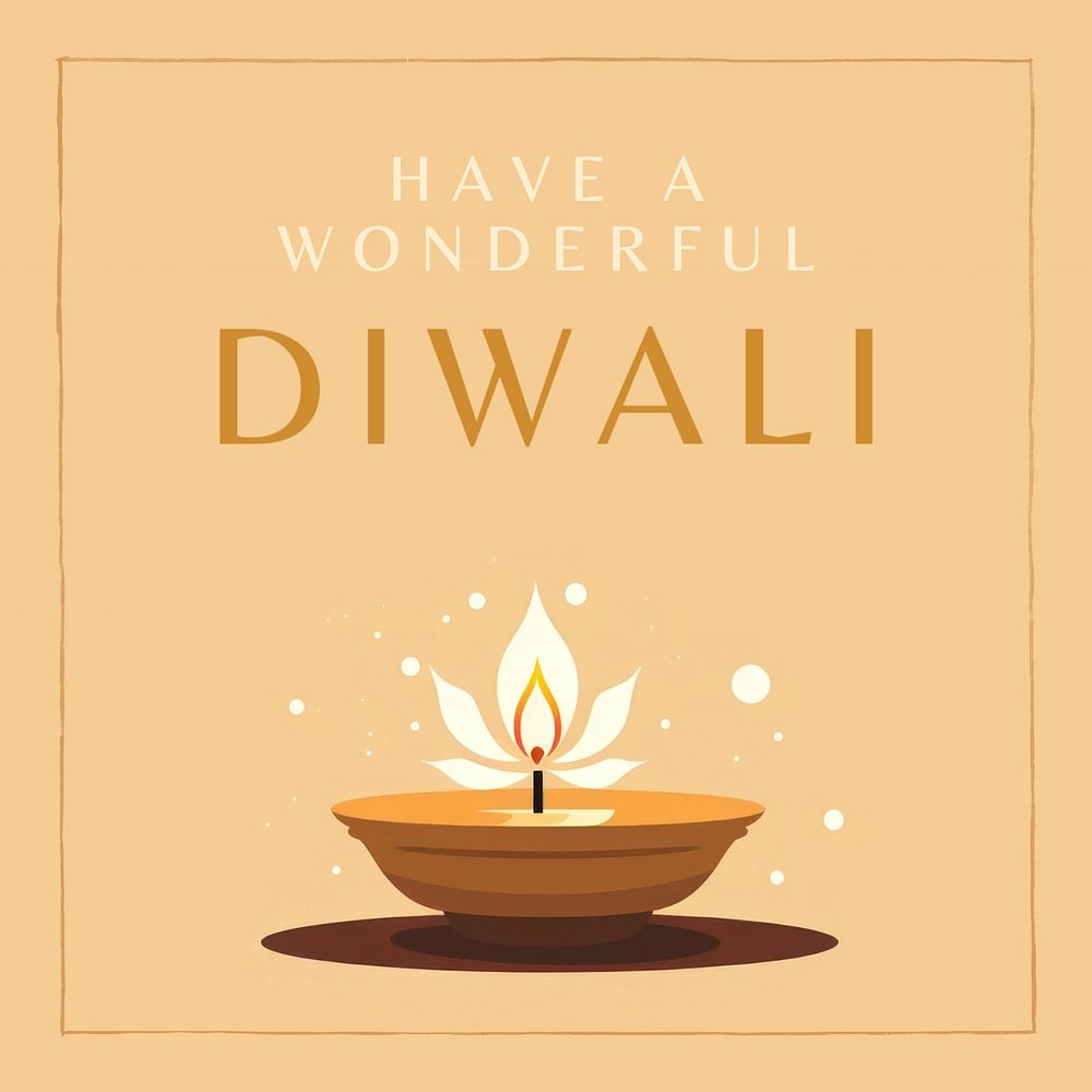 Happy Diwali Facebook post template, editable design