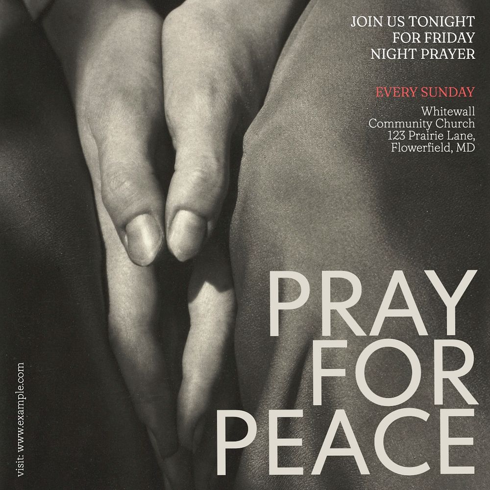 Pray for peace Facebook post template, editable design