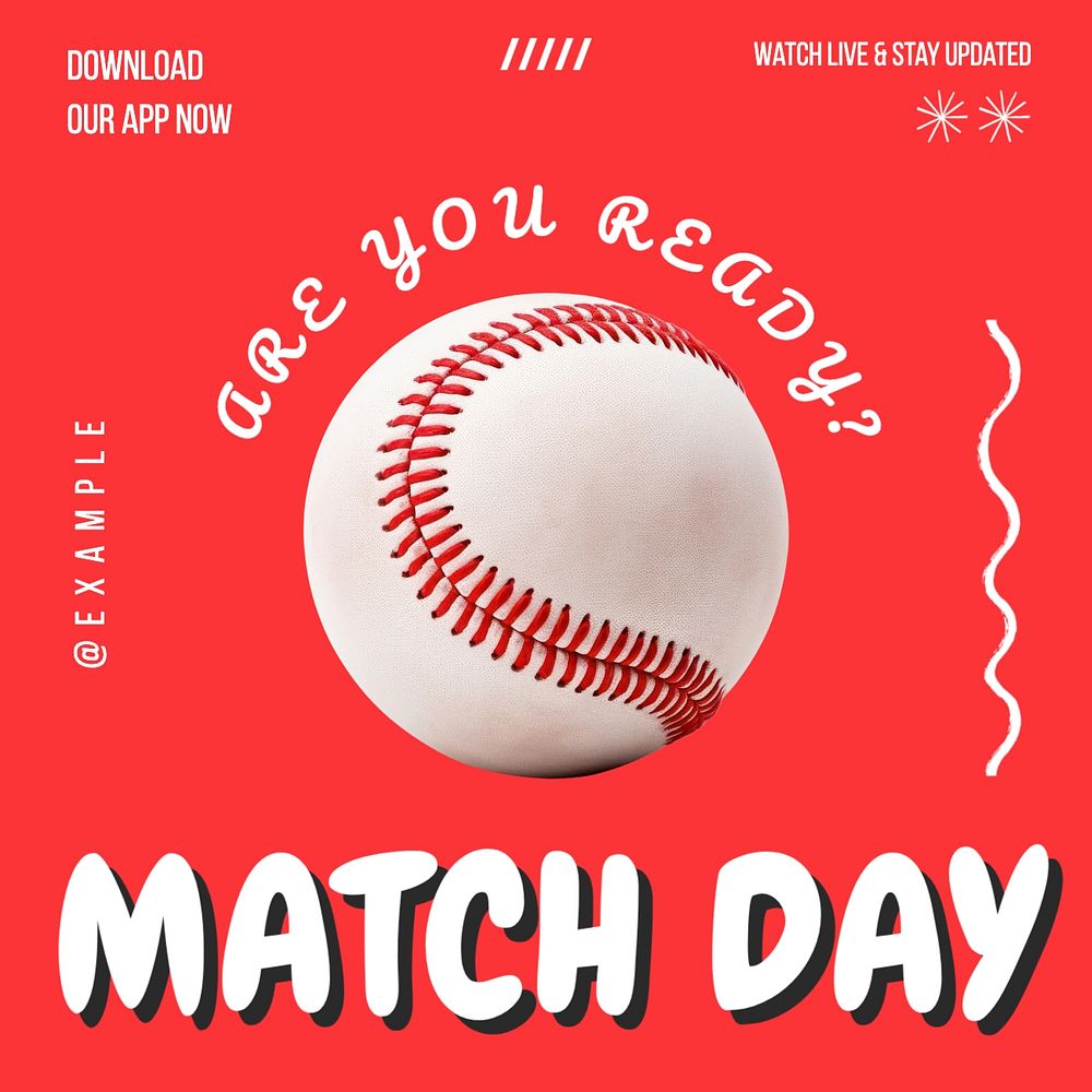 Match day Instagram post template, editable text