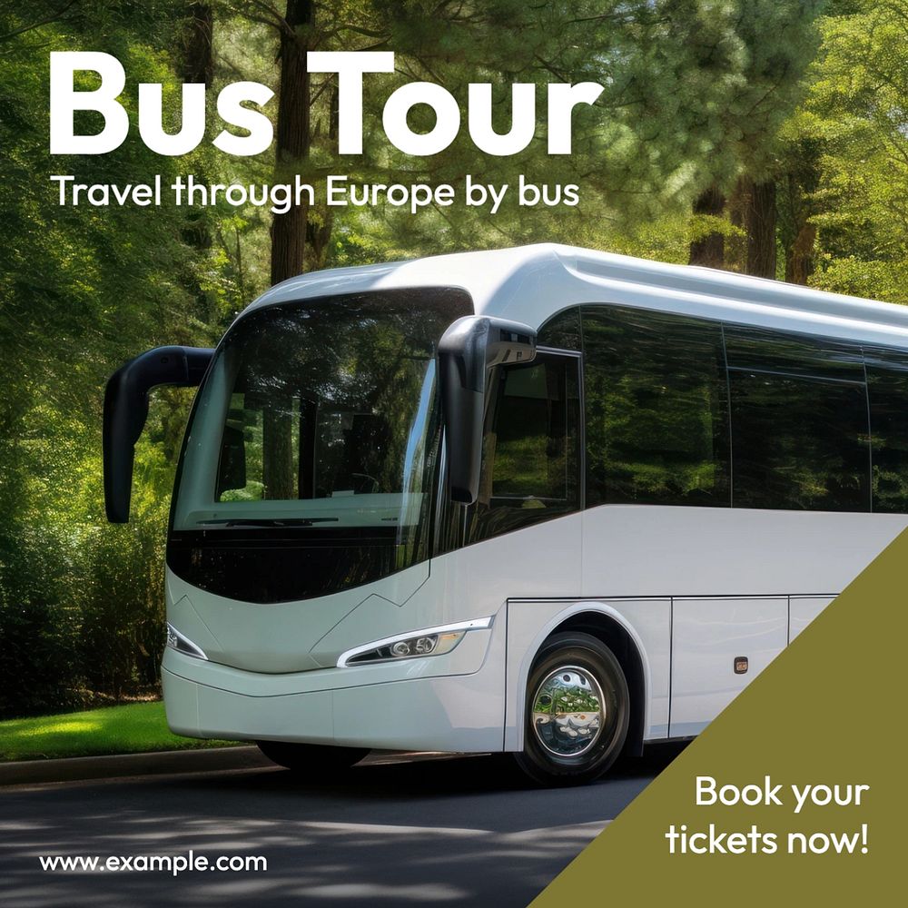 Bus tour Facebook post template, editable design