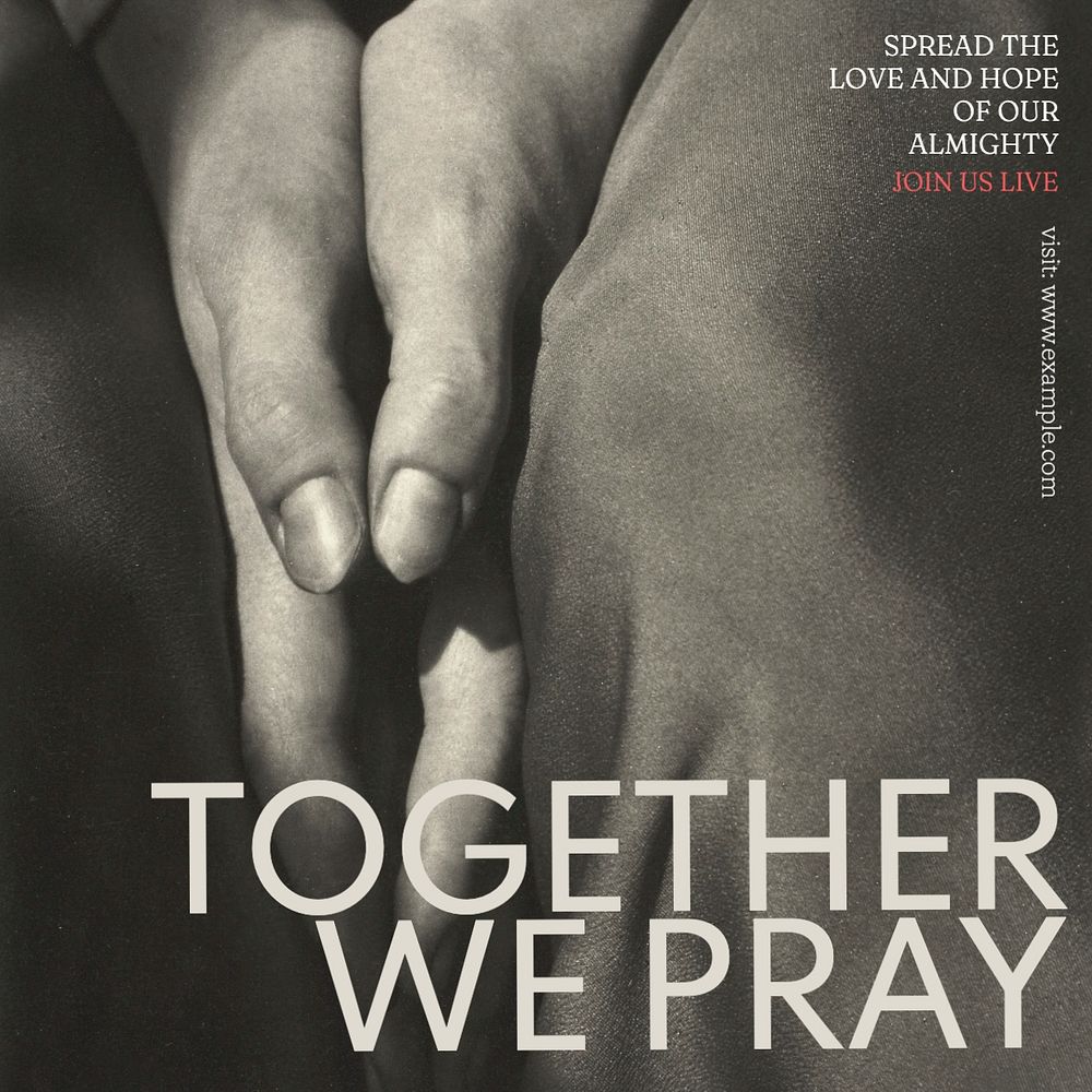 Together we pray Facebook post template, editable design