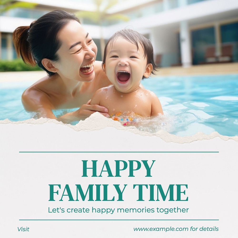 Happy family time Facebook post template, editable design