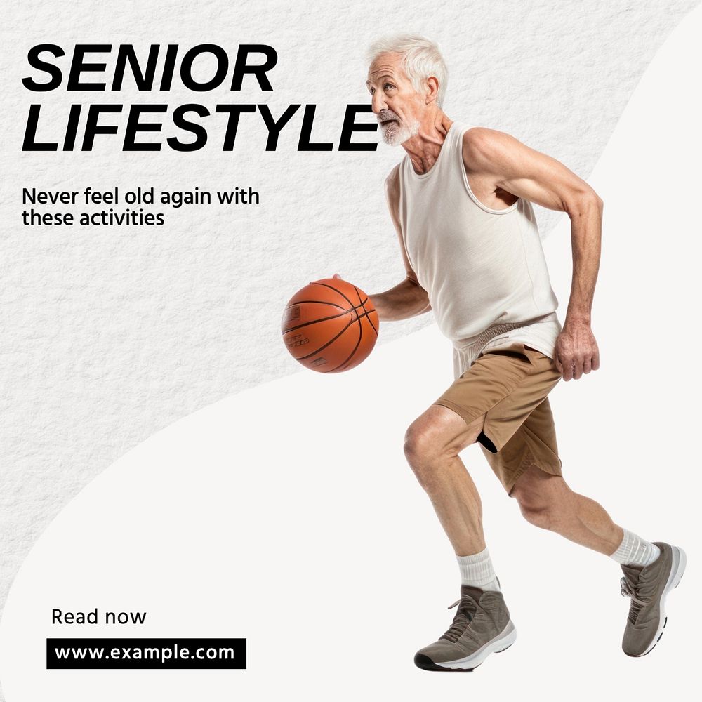 Senior lifestyle Facebook post template, editable design