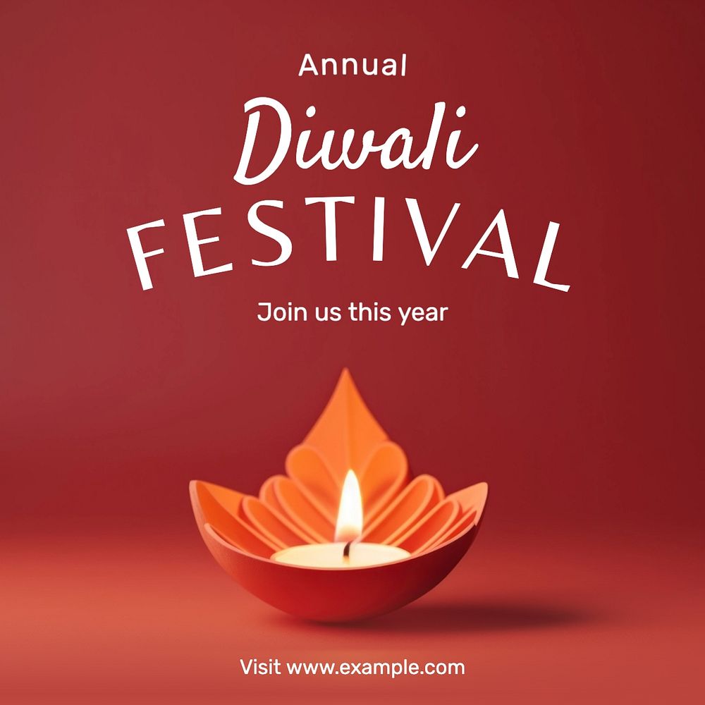 Diwali Instagram post template, editable text