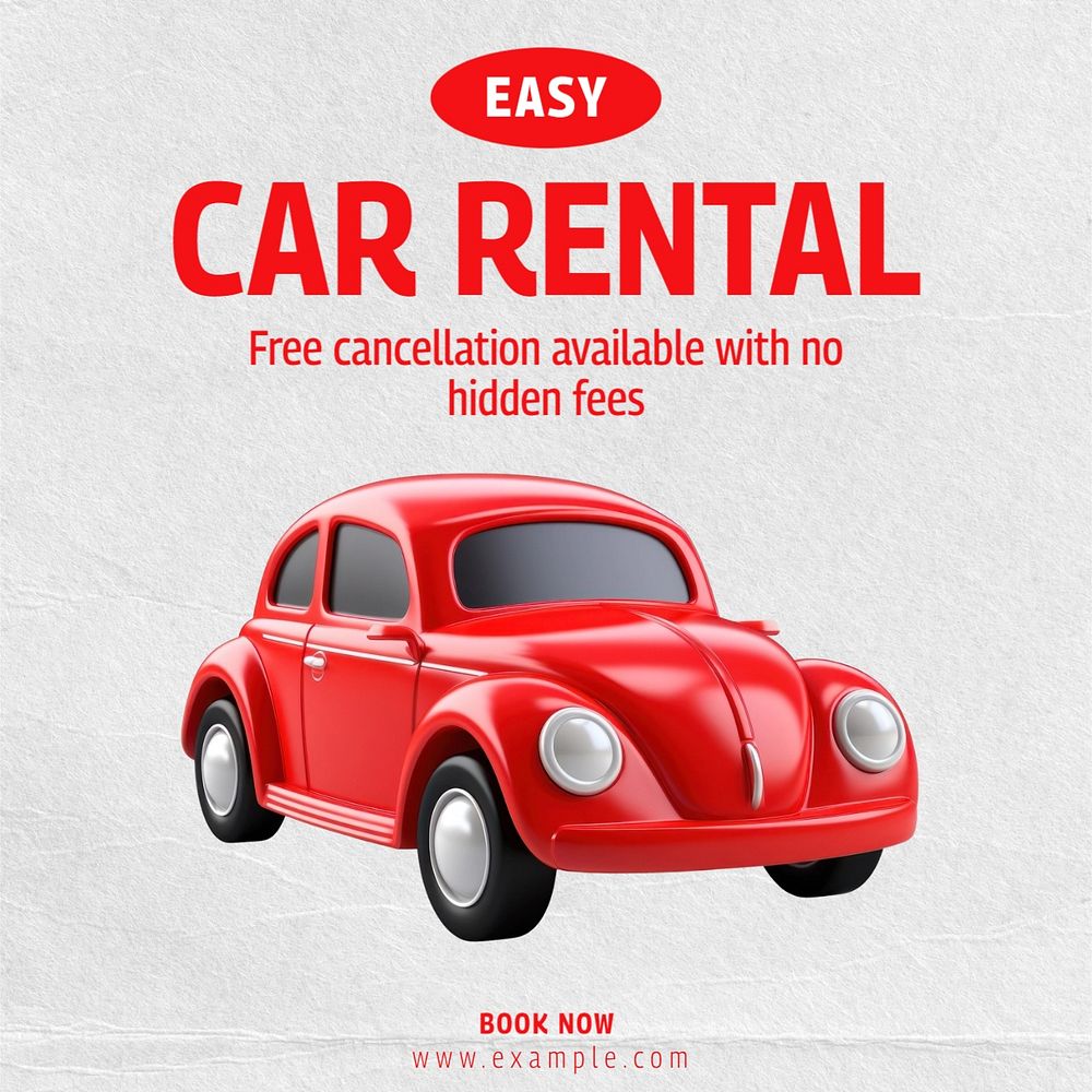 Car rental Facebook post template, editable design