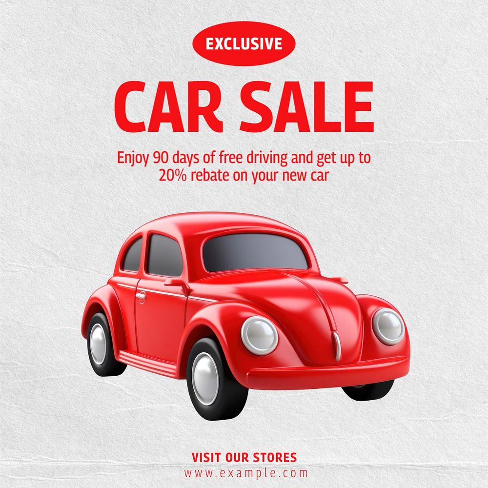 Car sale Facebook post template, editable design