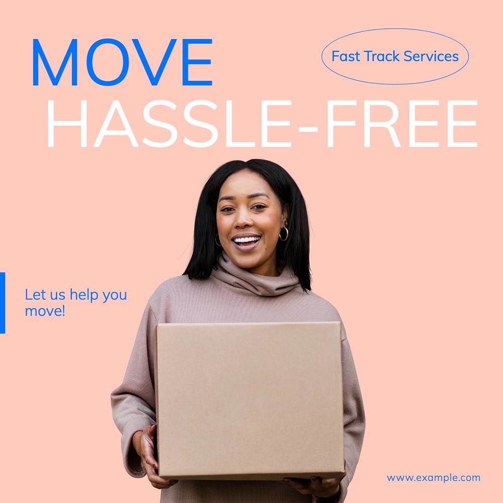 Moving services Facebook post template, editable design